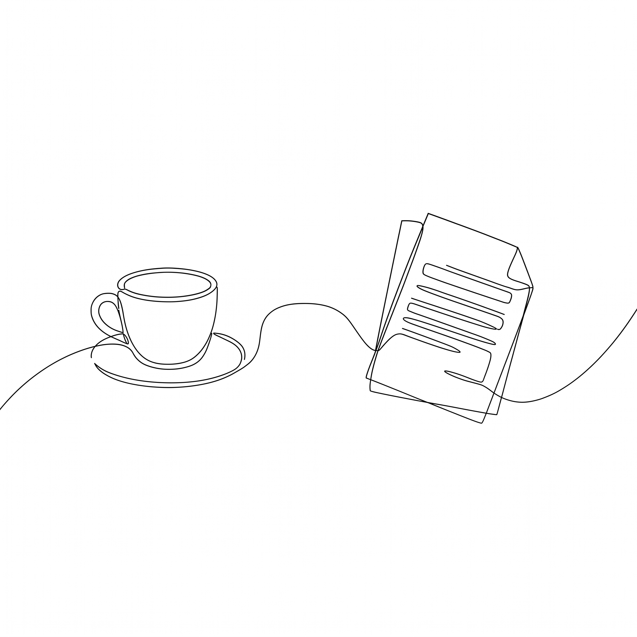 珈琲と書類の一筆書き