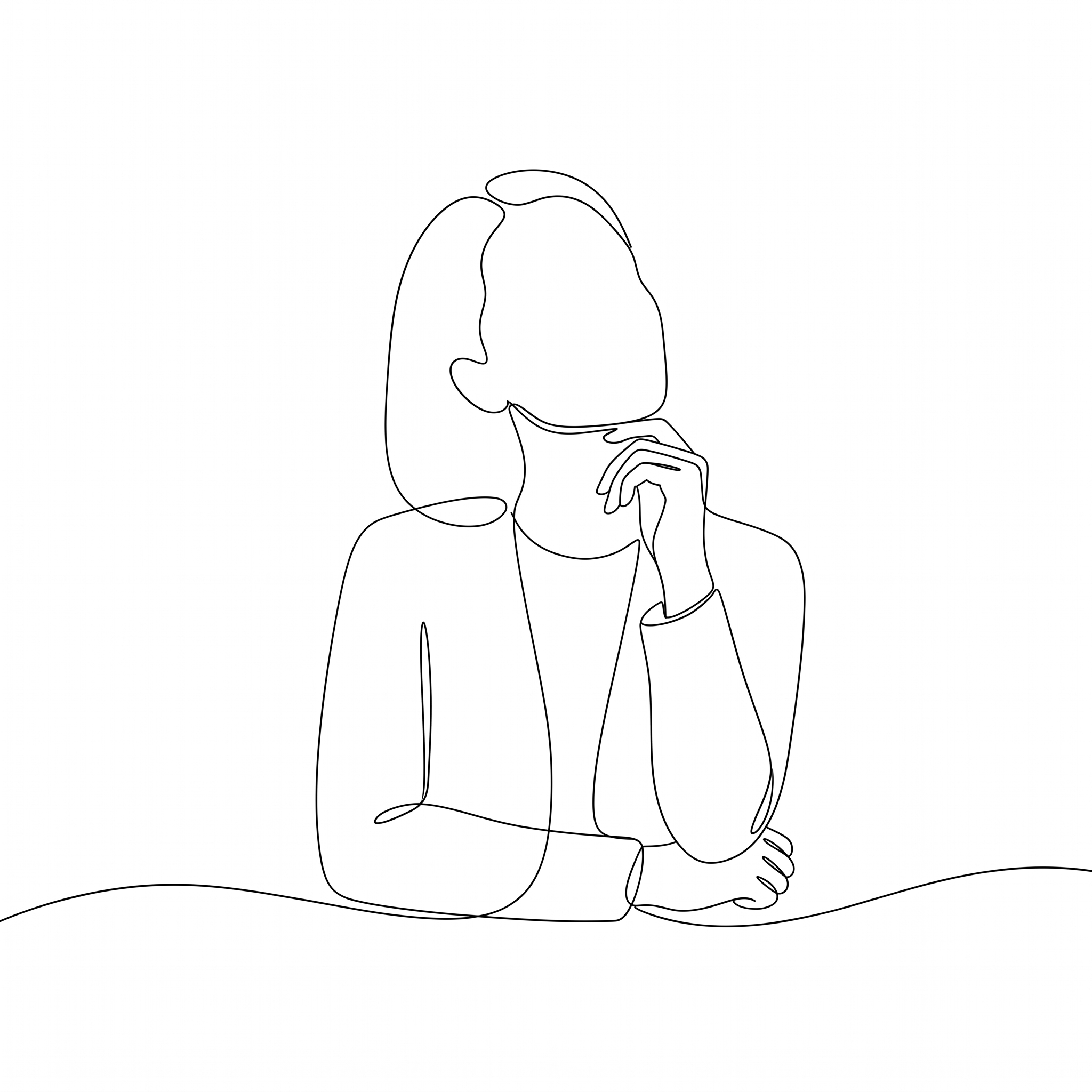 考える人の一筆書き
